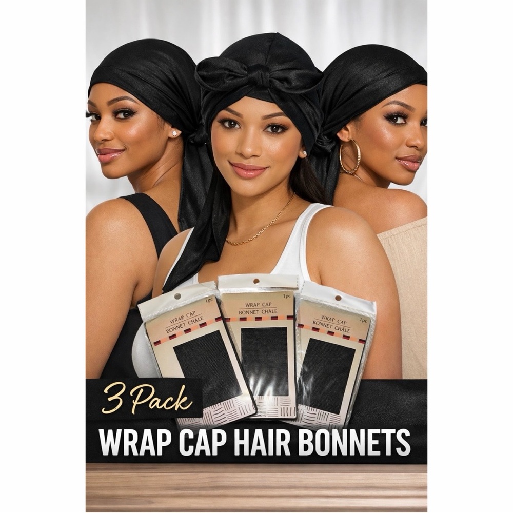 ⭐️ Bundle 5 for $13 • 3 Wrap Cap Hair Bonnets